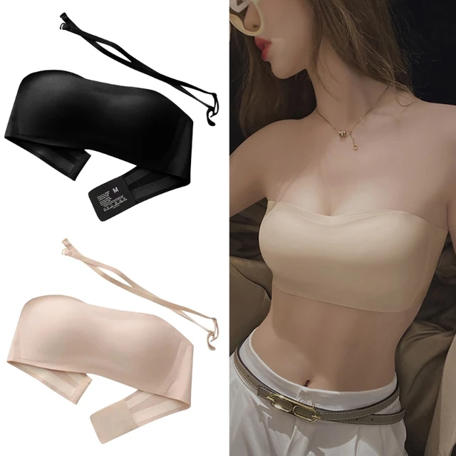 Wireless Strapless Bras for Womens Invisible Bra with Removable Strap  No-Slip Silicone Strip for Security - AliExpress