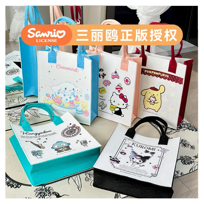 

Сумка-тоут из войлока в стиле аниме Sanrio, Hello Kitty Melody Cinnamoroll Kuromi