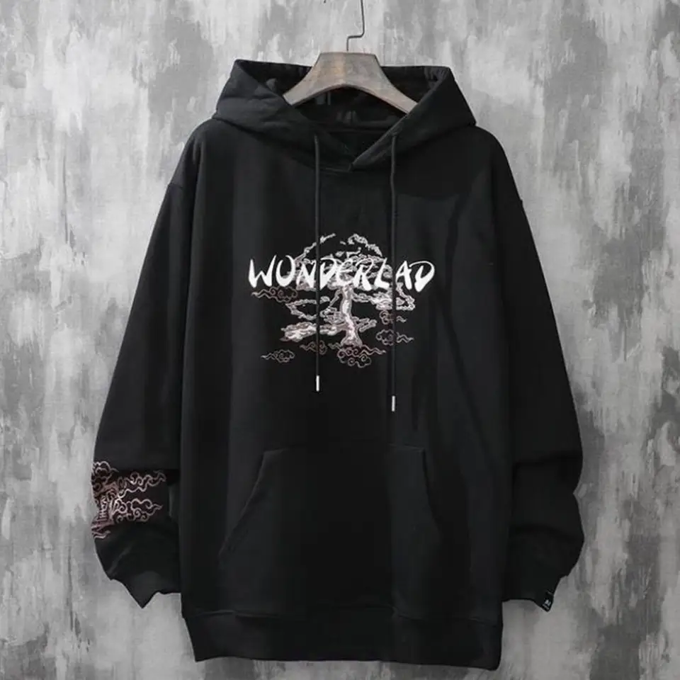 Sweat à Capuche Homme Style Japonais - Imprimé Fleurs De Cerisier (Sakura), Coupe Décontractée, Confortable