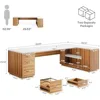 85.8" L-Shaped Executive Desk, Extra Large Office Desk with File Drawers, Modern Business Furniture, Office Desks 2