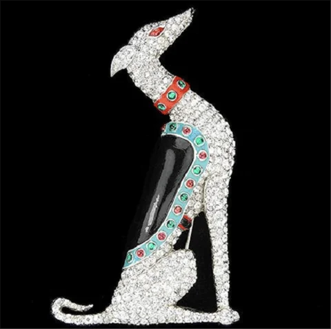 

Timeless Wonder Fancy Enamel Zirconia Dog Brooch Pins for Women Designer Jewelry Bride Gown Runway Luxury Brand Gift Rare 5388