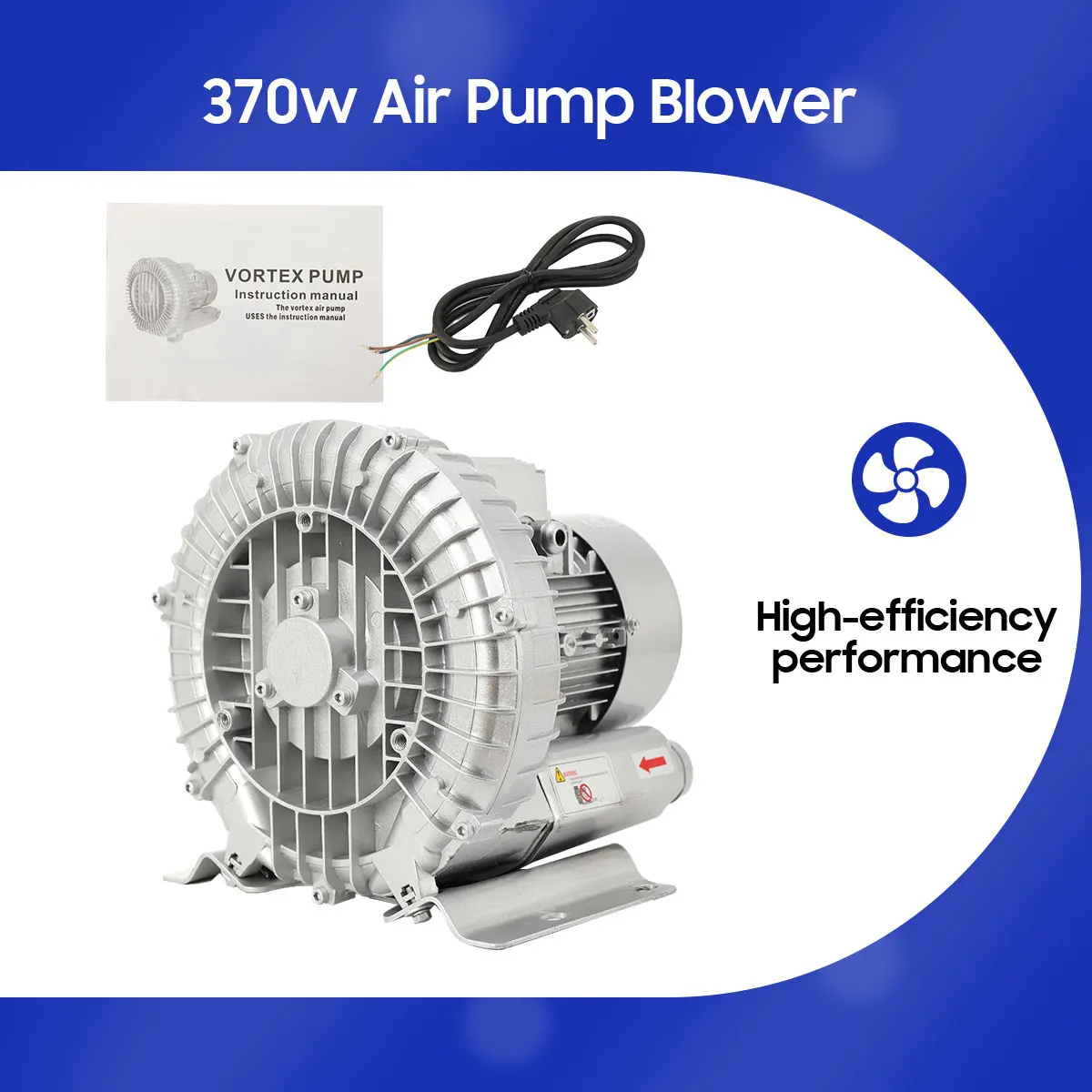 220V 370W Vortex-Gebläse Industrielle Hochdruck-Luftpumpe Zentrifugal-Vakuumpumpe Vortex-Saugventilator Luftgebläse – Detail 5