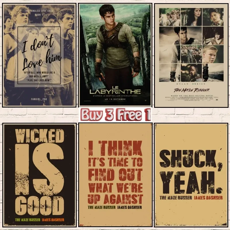 The Maze Runner TV Kraft Paper Poster Office Gift Room Dining Home Decor Wall Sticker Living Room Bar Decor Gift A3