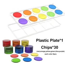 Montessori Transparent Number Math Toys for Kids - Educational Teaching Resource (Color Chips)