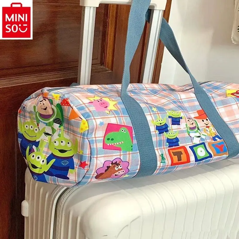 MINISO Disney Three Eyes Bashudi Waterproof Travel Bag Women's Fashion Handheld Sports Large Capacity Storage Bag