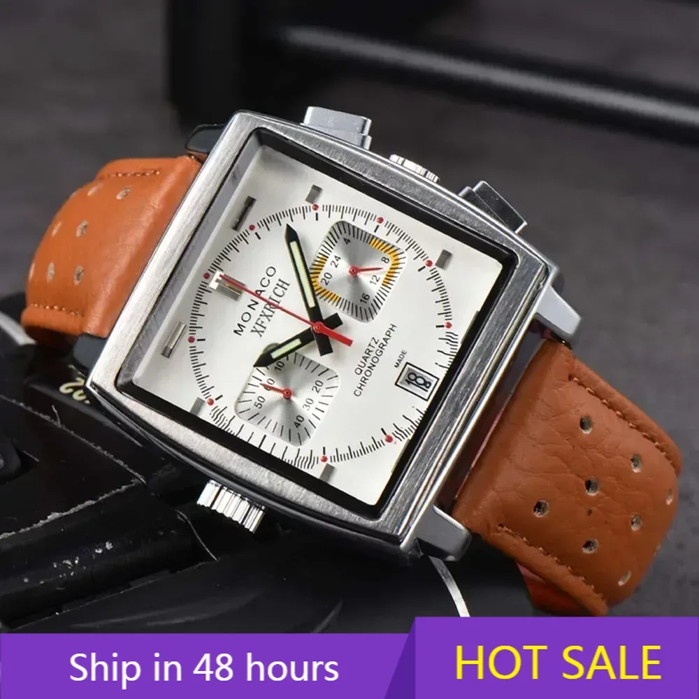 

Top Original Brand Watches For Mens Multifunction Full Steel Classic Monaco Watch Luxury Chronograph Automatic Date AAA Clocks