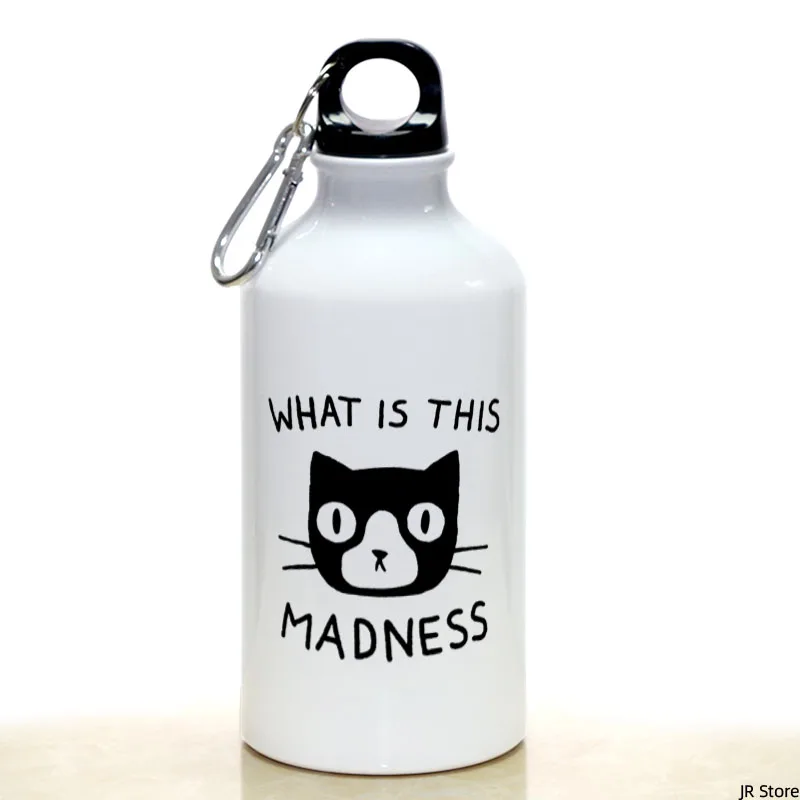 

WHAT IS THIS MADNESS Cat Sport Water Bottle With Carabiner Gifts 17oz