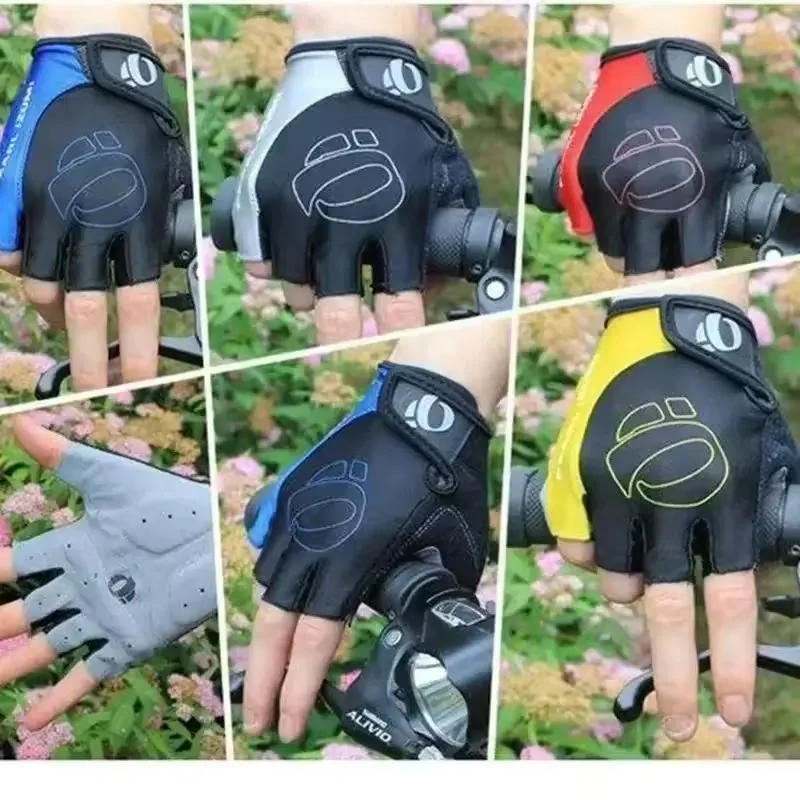 1Pair Gel Half Finger MTB Road Bike Gloves Anti-Slip Anti-Sweat Shockproof Cycling Bicycle Gloves for Left-Right Hand 6
