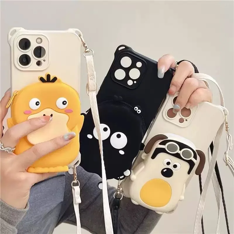 Niedliche Brieftaschenhülle für iPhone 17 Pro Max 14 15 Plus 13 12 11 16 Pro Air 16E Crossbody Strap Lanyard Cartoon Kartenhalter Taschenhülle – Detail 7