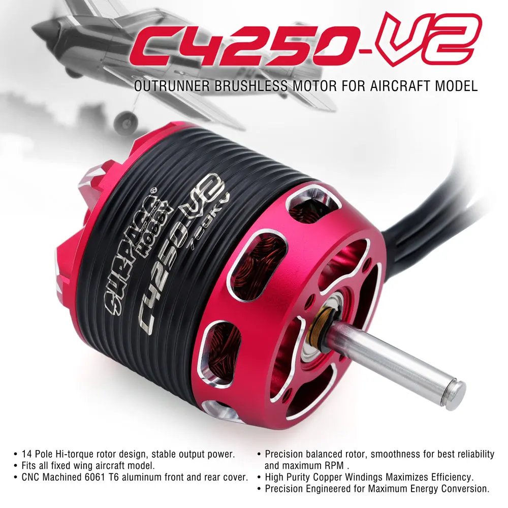 Moteur brushless RC haute performance C4240 C4250 C4260 avec connecteurs dorés