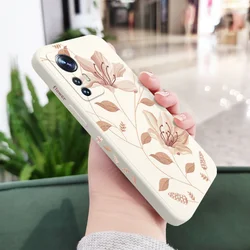 Delicate Blossoms Liquid Silicone Phone Case Cover - Mi 11 Ultra (White)