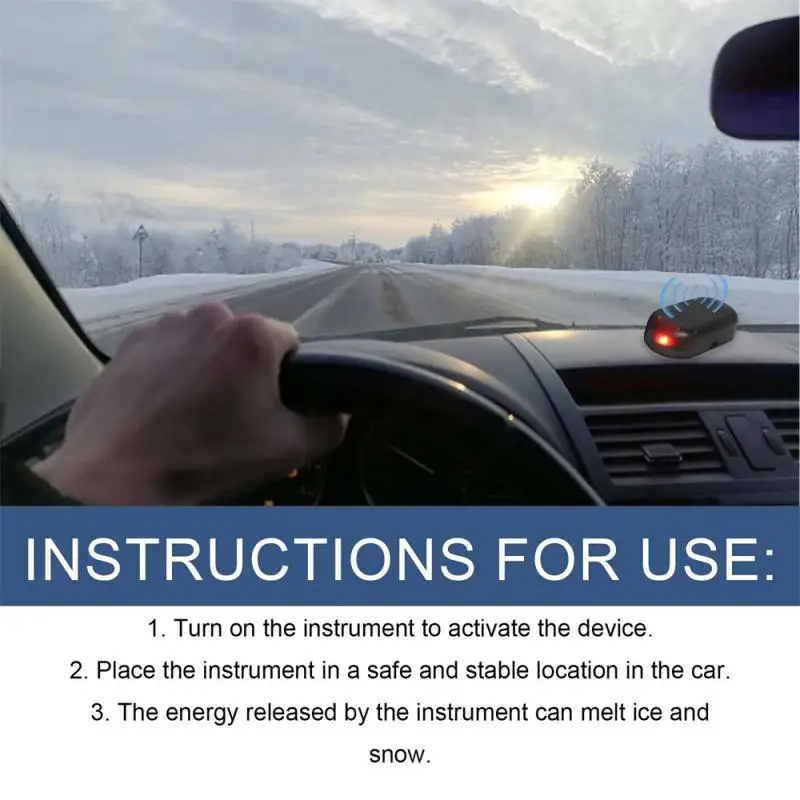 Antifreeze Car Instrument Car window glass anti-ice and snow remover winter electromagnetic interference antifreeze device 2pcs