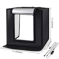 PULUZ 60cm Photo Studio Box Portable Light Soft Box LED 5500K White Light Dimmable 36W Photography Tent Kit with 6 Backdrops - Image 3