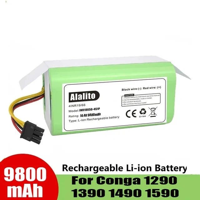 4S1P 14.4V 6800mAh Li-ion Battery for Conga Excellence 990 1090 Ecovacs  Deebot N79S N79 DN622 Eufy Robovac 11 11S 12 35C X500 - AliExpress