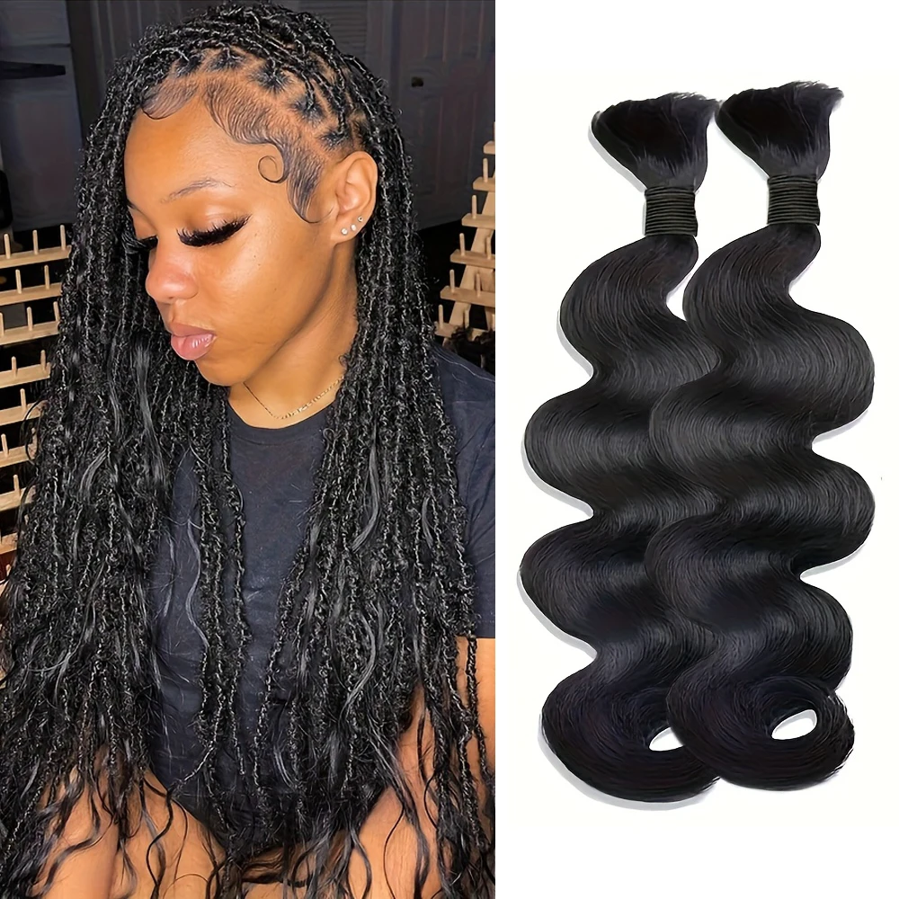 330G Body Wave Human Hair Extensions Bulk Human Hair Braids for Weaving No Weft Natural Black Boho Braids Suitable for All Women 1