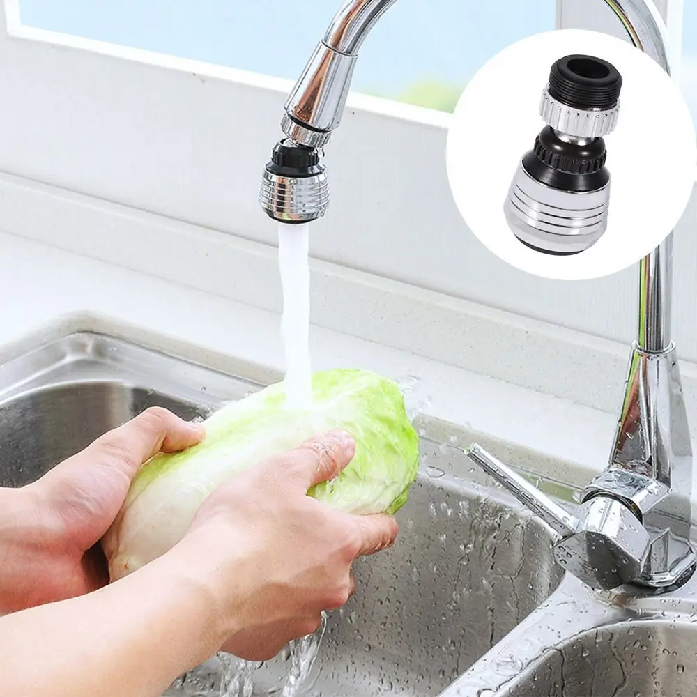 360° Rotating Kitchen Faucet Aerator Dual-mode Spray Water Saver Pressurized Faucet Head Nozzle Booster Quiet