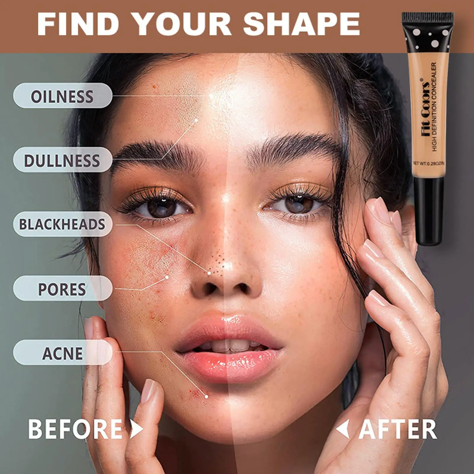 Face Contour Concealer Liquid Waterproof Full Coverage Foundation Corrector Palette Base Professional Makeup For Dark Skin sponge head concealer liquid concealer makeup concealer waterproof concealer face concealer contour stick concealer palette concealer foundation cream