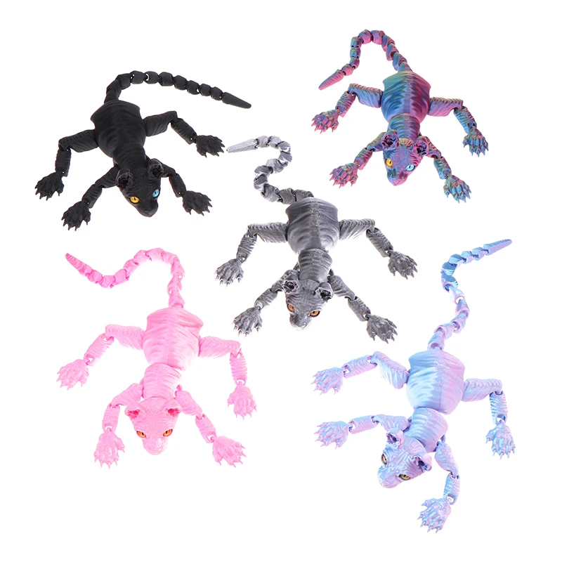 3D Printed Sphinx Cat 3D Printed Animal Toys Realistic Hairless Cat Figurines Articulated Cat Toys Cute Kitten Toys For Cat Love 5