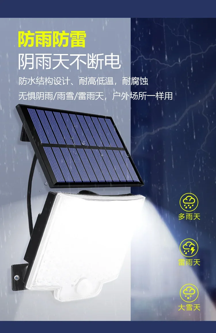 Description Picture 6 of itemSolar Lights Outdoor 328 /348 LED Bright Security 3 Modes Flood Lights IP65 Waterproof Wall Lamp with Remote for Yard Garden