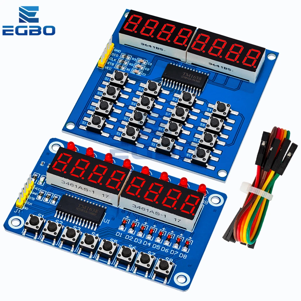 Pantalla LED TM1638 Módulo De Tubo Digital De 8 Bits 8 Teclas 8 Bits Compatible Con Stc Zulema Modulo Led De Tubo Digital De 8 Bits