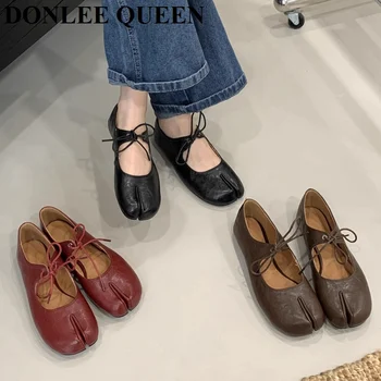 2026 Fashion Split Toe Women Flat Mary Jane Shoes Casual Tabi Ninja Ballet Ladies Slip On Loafer Soft Ballerina Comfort Moccasin 1
