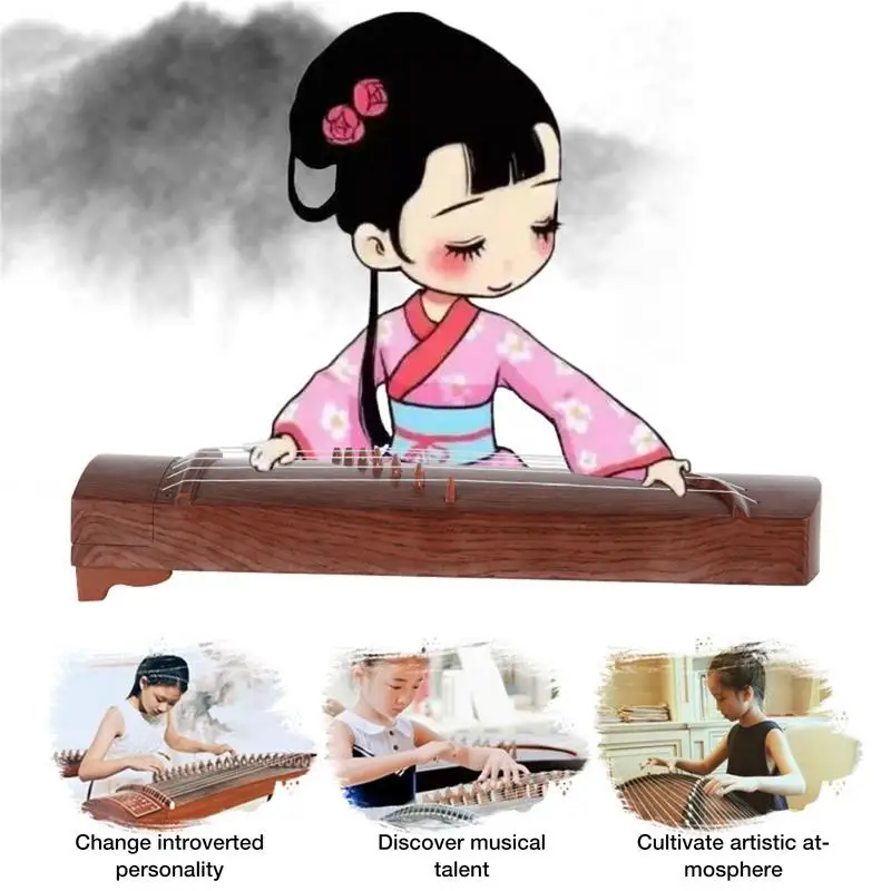 Beginners Guzheng Children's Practice Guzheng Mini Chinese String Instrument Model Beginner Practice Guzheng Kids Musical Toy