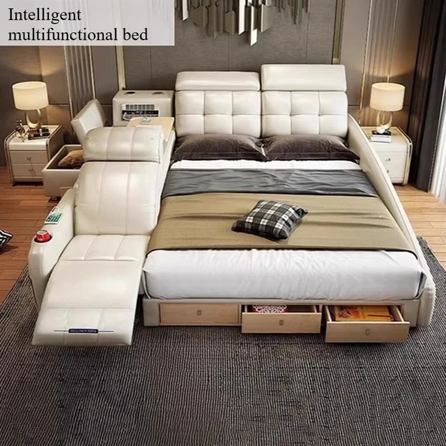 Lits uniques pour chambre à coucher, Coiffeuse, Lit de massage pleine grandeur, Chevets rembourrés, Lit de luxe pour chambre à coucher, Accessoires pour la maison 1