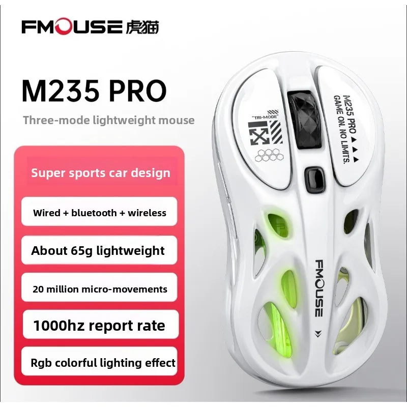 Tiger Cat M235 pro Kablosuz Bluetooth Üçlü Modlu Mouse Hafif Oyuncu Ofis İş Mouse'u Gelişmiş Kontrol için