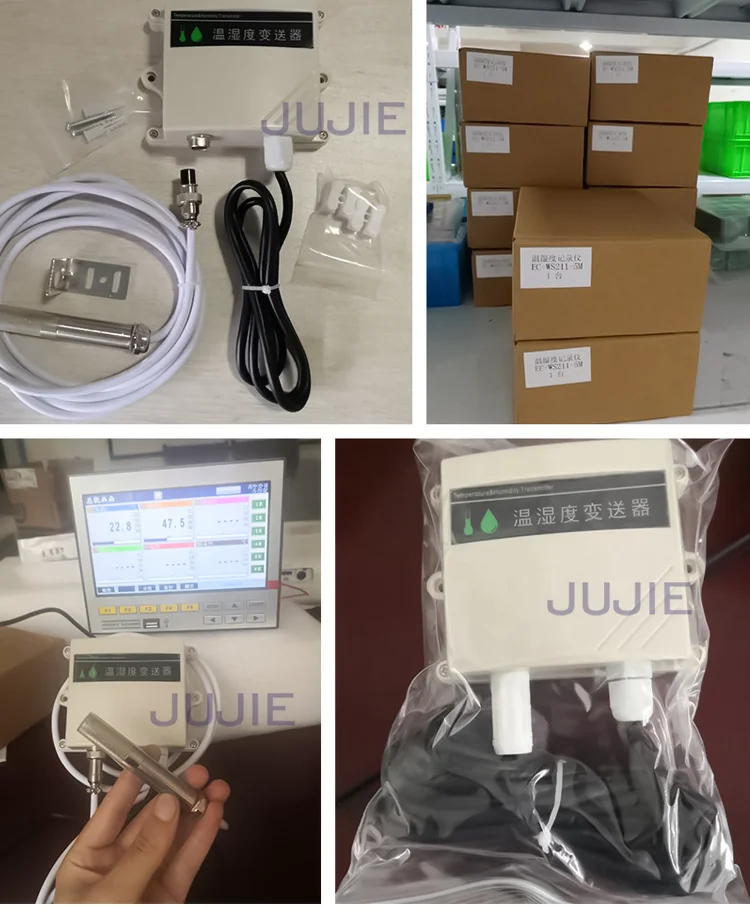 RS485 0-5V 0-10V 4-20mA Display Transmitter with Temperature Humidity Sensor Wal