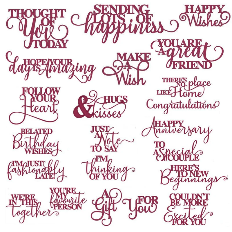 Blessing Words Cutting Dies Congratulations Metal Die Cut Words