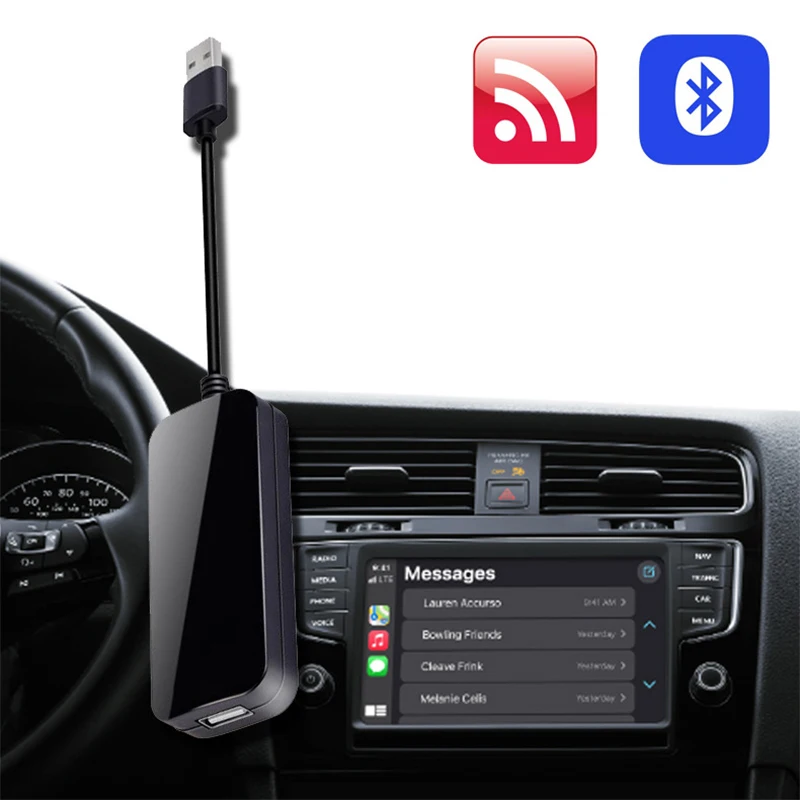 

Wireless CarPlay Box Module Bluetooth WiFi Projection Screen With Android Navigation Car Machine USB Wireless AF1319