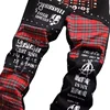 New Korean Youth Troupe Same Style Men's Splicing Patch Micro Elastic Willow Dings Hip Hop Small Straight Leg Denim Pants 5508 5