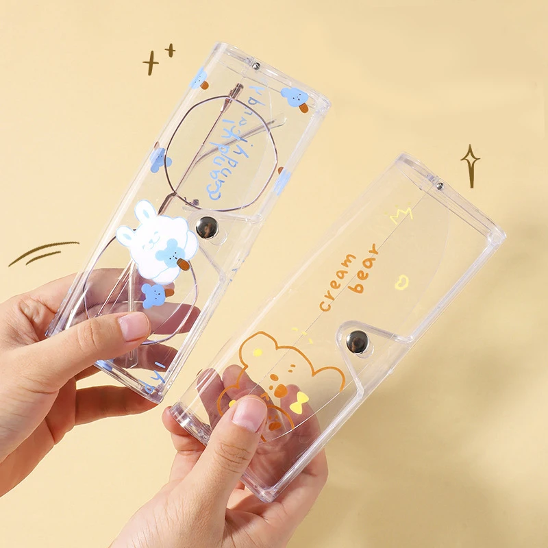 Cartoon Transparent Glasses Box Protection Cute Glasses Case Box