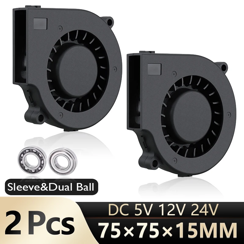 Gdstime-dc Turbo Centrífuga Cooler de Refrigeração Ventilador 5v 12v 24v 7515 7cm 75 mm x 15 mm 7cm 70 mm Peças