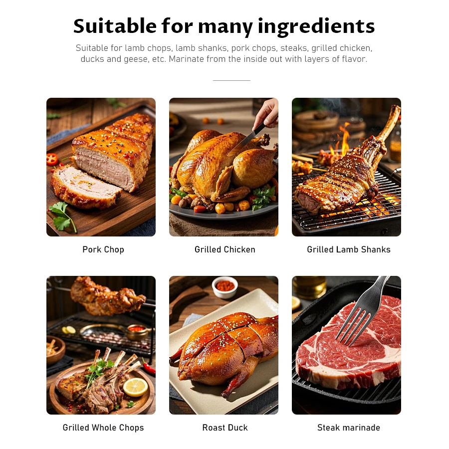 BBQ Lamb Chop Legs Brine Electric Injection Gun Marinade Meat Marinade Water Pump Machine Accessories Double Gun Needles