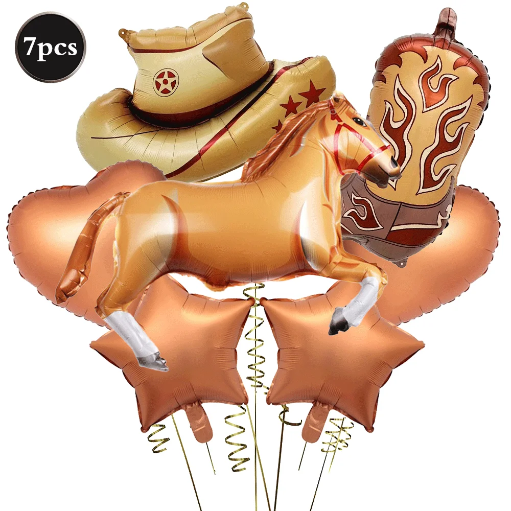 22 palloncini per feste a tema occidentale, grandi palloncini con cappello da cowboy e stivali, decorazione