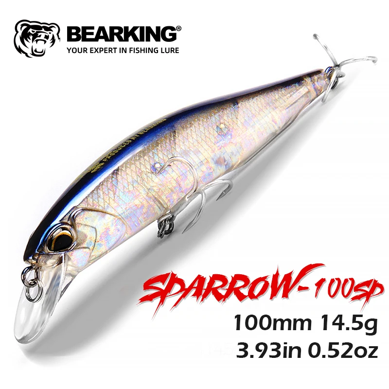 BEARKING Heiße Verkäufe Minnow 10 cm 14,5g Angeln Lockt Tiefe 0,8-1,5 m Harten Köder 30 farbe Für wählen Minnow Qualität Professionelle Minnow