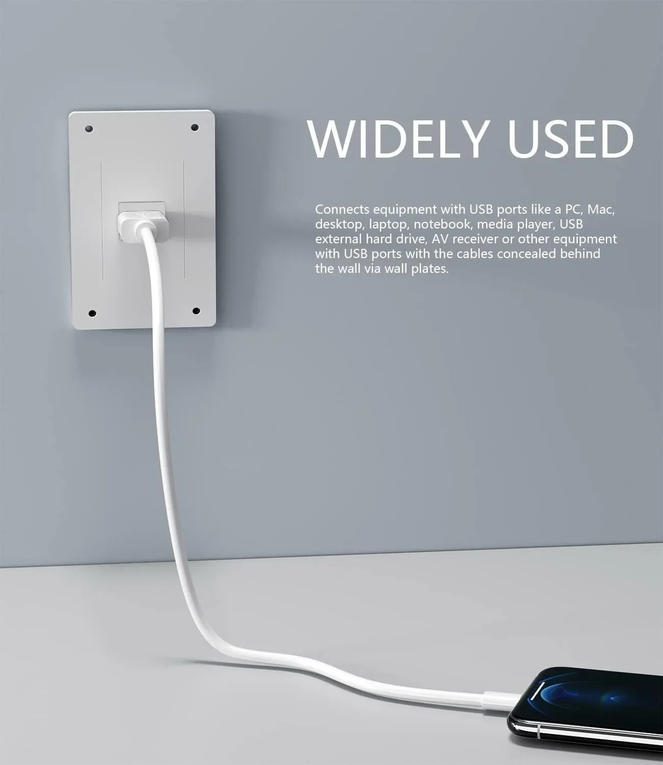 Universal Keystone Jack Adapter with USB 3.0, Type C, RJ45, and 4K HDMI Snap-In Connectors