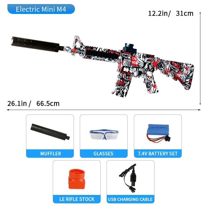 Automatic shooting Splash toy gun, electric series, long-range shooting war, outdoor shooting games, children's Christmas gifts 6