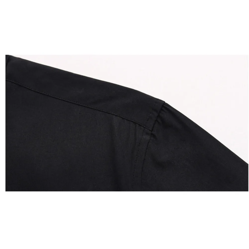 Nuova versione coreana a maniche lunghe slim fi tinta unita non stirabile da lavoro professionale per ragazzi da uomo_voghion.com