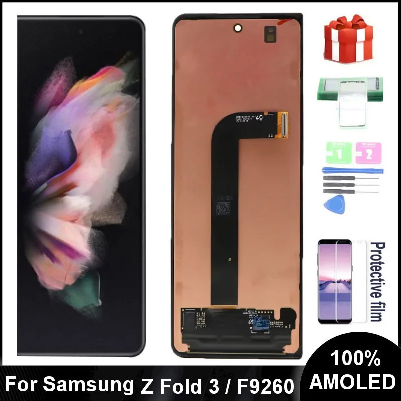 100% Amoled Per Samsung Galaxy Z Fold 3 Display 5G F9260 F926F F926B F926U Pantalla Lcd Touch Panel Screen Digitizer Assembly