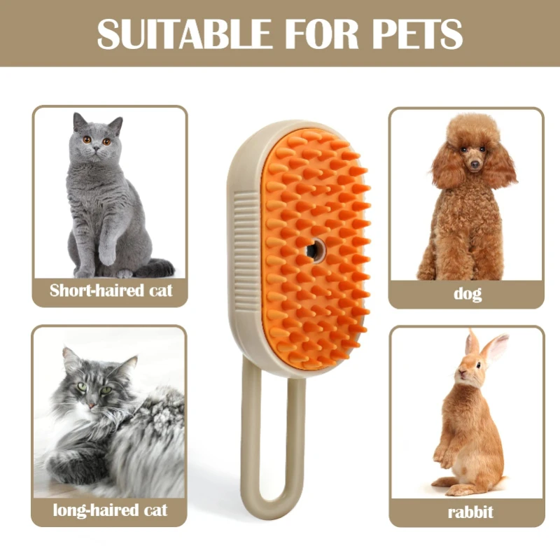 3 in 1 Pet Brush Cat Steam Brush Comb Dog Brush Electric Spray Cat Hair Brushes Massage Pet Grooming Hair Removal Combs 5