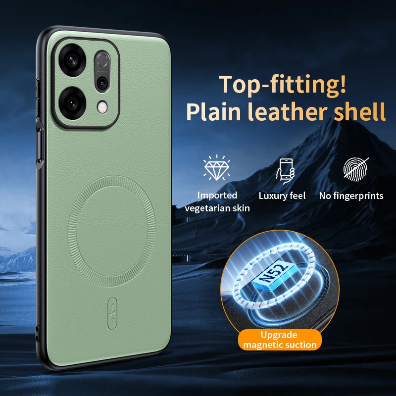 Luxury Slim Leather MagSafe-Compatible Wireless Charging Case