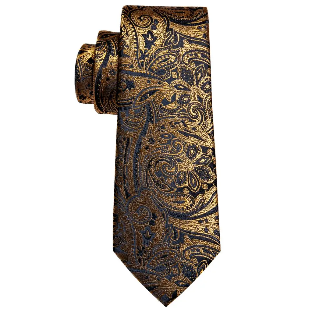 Jacquard Paisley Blumenmuster Herren Krawatte Einstecktuch Manschettenknöpfe Set 20 Farben Krawatte für Herren Hochzeit Party Business – Detail 5