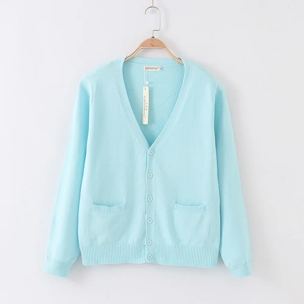 Spring Cosplay School JK Uniform Cardigans Sweater For Lovely Girls Women Long Sleeve Knitted Japanese Sailor Uniform Tops