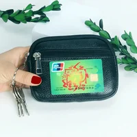 Women Mini Wallet PU Leather Female Purse Card Holder Coin Purse Short Wallets Small Purse Zipper Keychain Clutch Bag Wallet 2