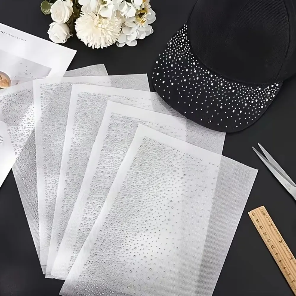 5 Blatt Farbverlauf Polka Dot Selbstklebende Strass-Aufkleber DIY Sternenhimmel-Muster Aufbügelbare Strass-Blätter Bling Kunsthandwerk – Detail 4
