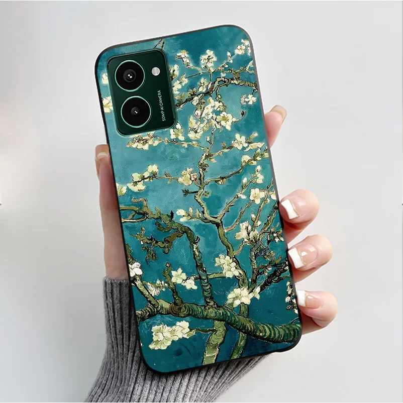 Luxury Fashion Butterfly Flower Painted Black Soft TPU Silicone Phone Case