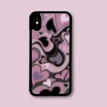 

Mobile phone case for iphone11/12/13 heart-shaped graffiti silicone aluminum alloy back soft anti-skid anti falling package mail