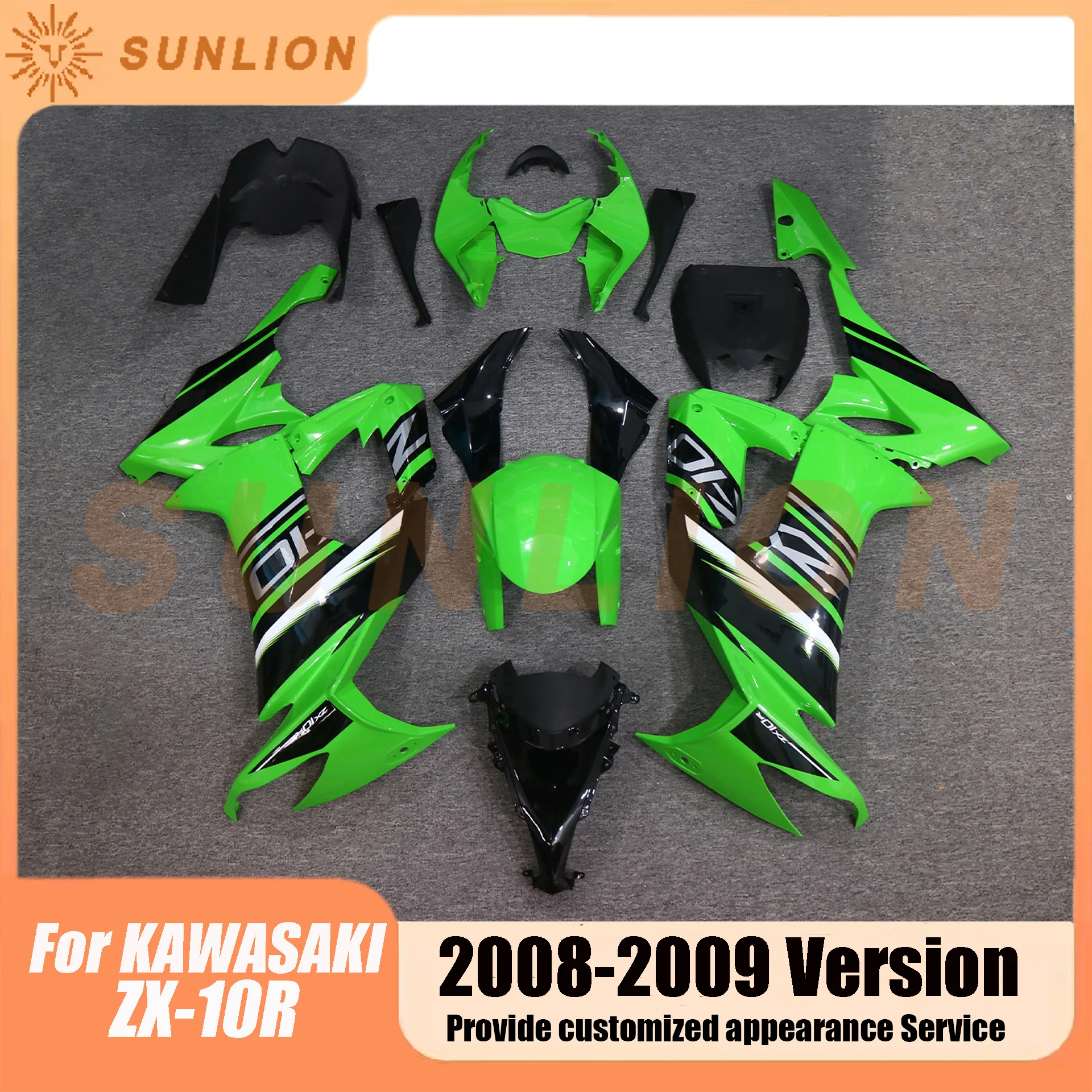 

For KAWASAKI ZX10R ZX-10R 2008 2009 ABS injection molding Fairing Kit Body Bodywork Fairing ZX 10R 08 09 Full Fairing